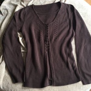 Faux Layered Brown Sweater